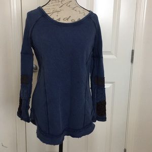 Free People thermal with decorated sleeve